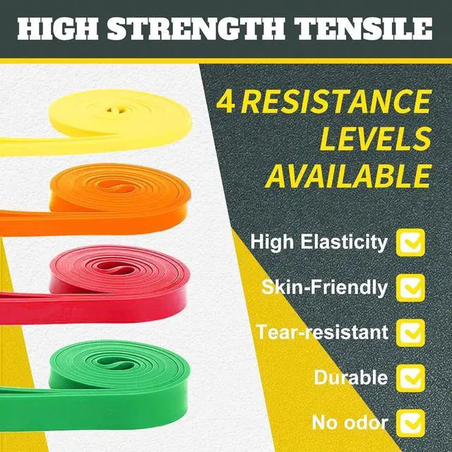 Alt view image 4 of 7 - Resistance Bands,Exercise Bands,Resistance Bands for Working Out,Pull Up Bands, Workout Equipment,Workout Bands for Men Women,Stretch Bands for Home Exercise,Physical Therapy