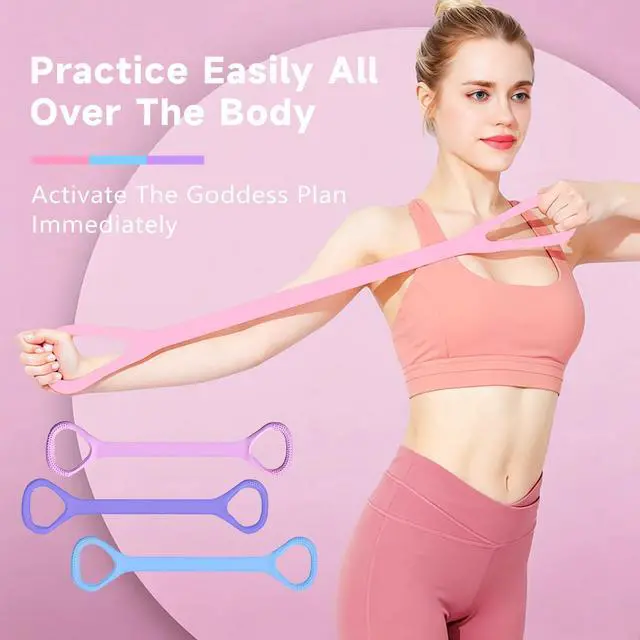 Alt view image 4 of 7 - 2026 Upgrade Figure 8 Resistance Band with Handles, Elastic Bands for Working Out,Arm,Back,Shoulder Training Elastic Ropes,Exercise Equipment for Yoga, Pilates,Physical Therapy Stretching (3 Pcs)