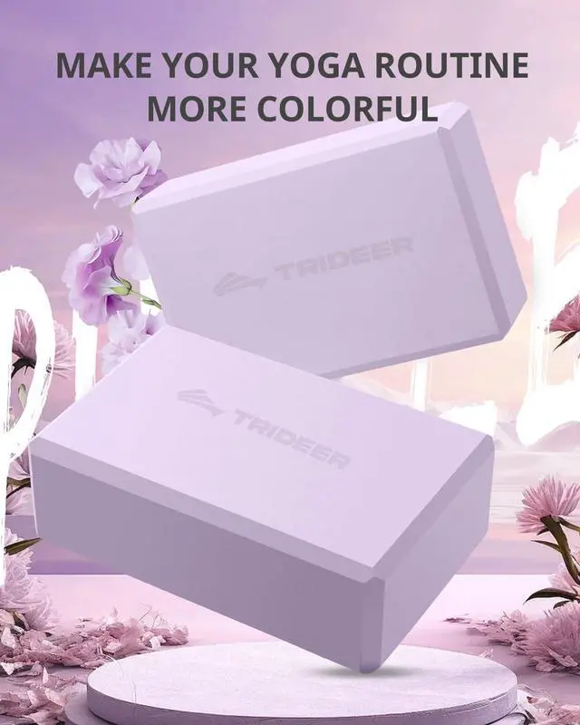 Alt view image 2 of 7 - Yoga Block, Soft Non-Slip Surface Premium Foam Blocks, Supportive, Lightweight, Odor Resistant, Yoga Accessories for Pilates Meditation General Fitness Stretching Toning (Lavender-2 Pack)
