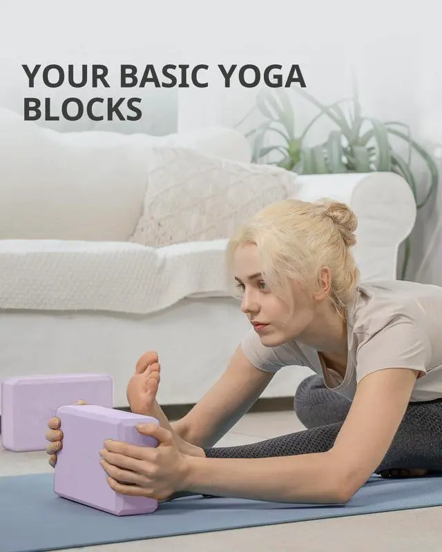 Alt view image 3 of 7 - Yoga Block, Soft Non-Slip Surface Premium Foam Blocks, Supportive, Lightweight, Odor Resistant, Yoga Accessories for Pilates Meditation General Fitness Stretching Toning (Lavender-2 Pack)