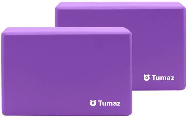 Main image of Non-Slip Yoga Blocks 2-Pack - High Density/Lightweight EVA Foam & Natural Cork for Stability, Premium Set with E-Book Included