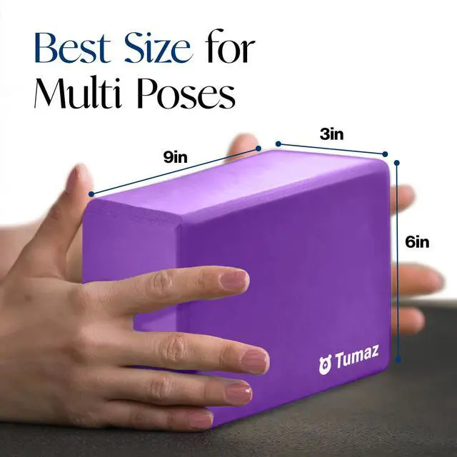 Alt view image 4 of 7 - Non-Slip Yoga Blocks 2-Pack - High Density/Lightweight EVA Foam & Natural Cork for Stability, Premium Set with E-Book Included
