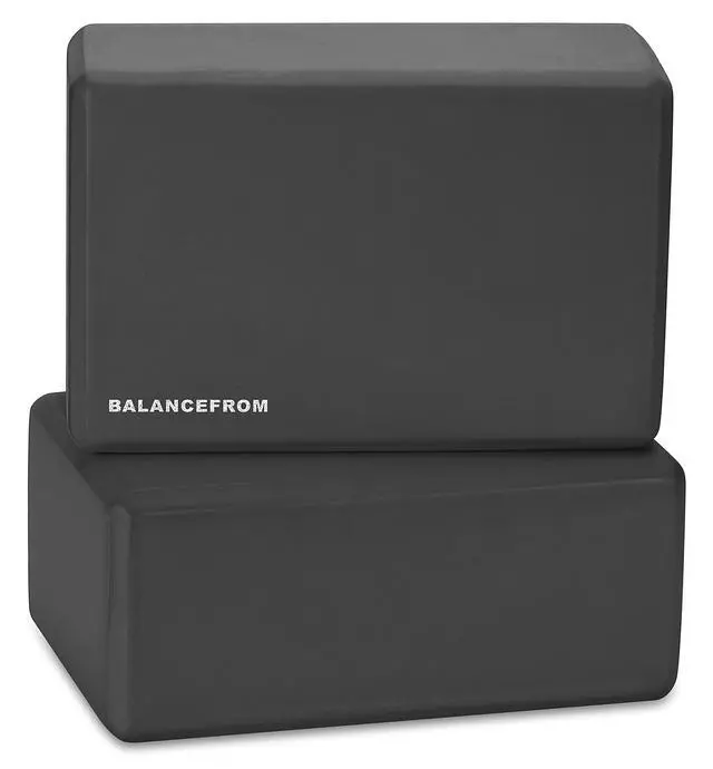 Alt view image 2 of 6 - Set of 2 High Density Yoga Blocks, 9"x6"x4" Each, Pair (Black)