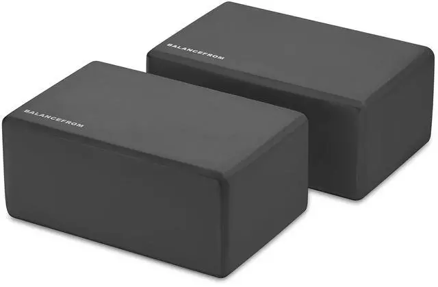 Alt view image 3 of 6 - Set of 2 High Density Yoga Blocks, 9"x6"x4" Each, Pair (Black)