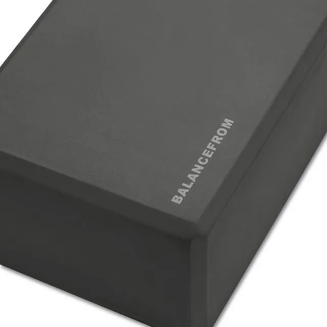 Alt view image 4 of 6 - Set of 2 High Density Yoga Blocks, 9"x6"x4" Each, Pair (Black)