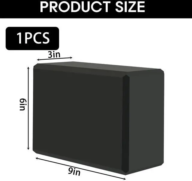 Alt view image 2 of 6 - Yoga Block - Supportive Latex-Free Eva Foam - Soft Non-Slip Surface with Beveled Edges for Yoga, Pilates, Meditation - Yoga Accessories for Stability, Balance, Deepen Stretches (black)
