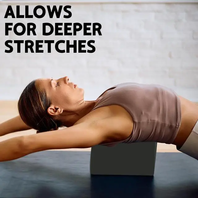 Alt view image 4 of 6 - Yoga Block - Supportive Latex-Free Eva Foam - Soft Non-Slip Surface with Beveled Edges for Yoga, Pilates, Meditation - Yoga Accessories for Stability, Balance, Deepen Stretches (black)