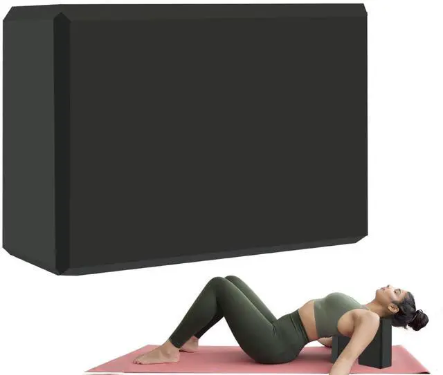 Main image of Yoga Block - Supportive Latex-Free Eva Foam - Soft Non-Slip Surface with Beveled Edges for Yoga, Pilates, Meditation - Yoga Accessories for Stability, Balance, Deepen Stretches (black)