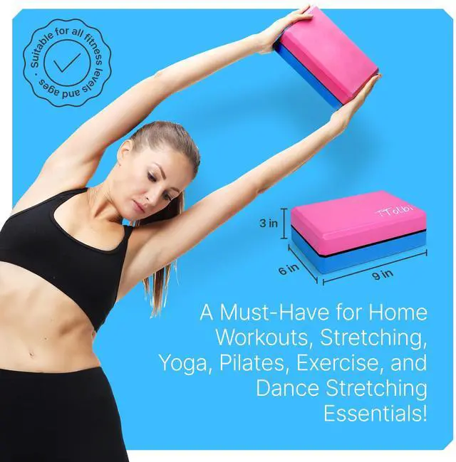 Alt view image 5 of 7 - Yoga Blocks 2 Pack with Strap & Guide Non-Slip EVA Foam Pilates Blocks for Home Workouts, Dance, Ballet, Gymnastics & Stretching Exercise | Ideal Dancer Gifts