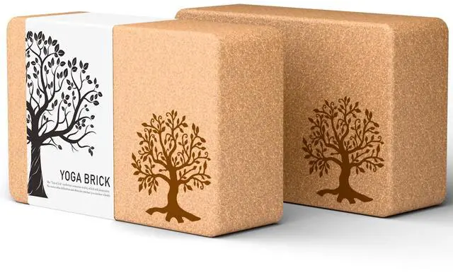 Main image of Cork Yoga Blocks 2 Pack Set, Natural Cork Soft Non-Slip Yoga Blocks, High Density & Eco Friendly Yoga Accessories for Women| Men, Ideal for Yoga, Pilates, Stretching and Toning