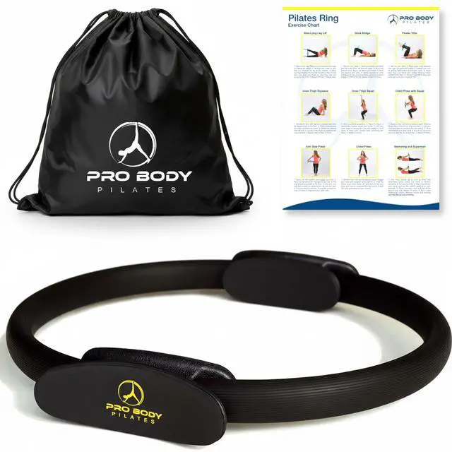 Main image of Fitness Circle 14 Inch Pilates Ring for Yoga and Other Workouts, Focusing on Toning Inner Thighs, Arms, Core and Back, at Home Pilates Equipment (Black)