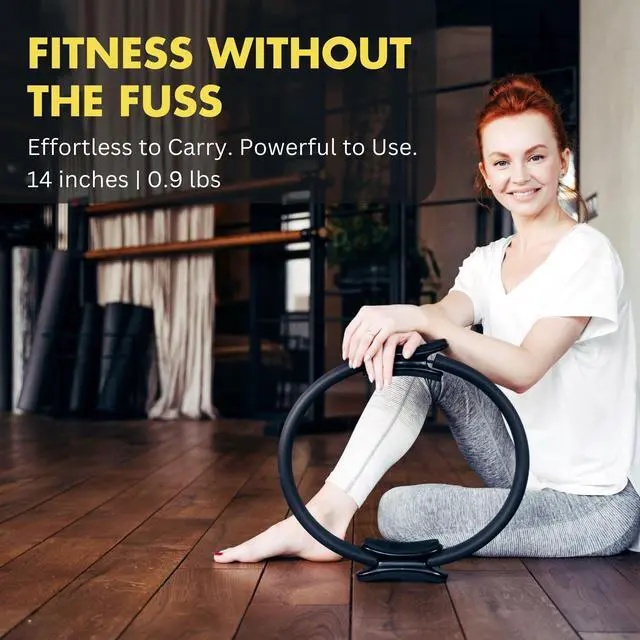 Alt view image 3 of 7 - Fitness Circle 14 Inch Pilates Ring for Yoga and Other Workouts, Focusing on Toning Inner Thighs, Arms, Core and Back, at Home Pilates Equipment (Black)