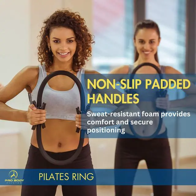 Alt view image 5 of 7 - Fitness Circle 14 Inch Pilates Ring for Yoga and Other Workouts, Focusing on Toning Inner Thighs, Arms, Core and Back, at Home Pilates Equipment (Black)