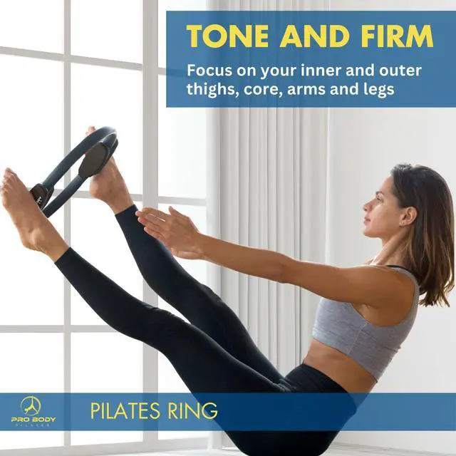 Alt view image 6 of 7 - Fitness Circle 14 Inch Pilates Ring for Yoga and Other Workouts, Focusing on Toning Inner Thighs, Arms, Core and Back, at Home Pilates Equipment (Black)