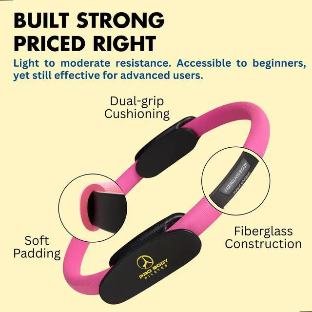 Alt view image 4 of 7 - Fitness Circle 14 Inch Pilates Ring for Yoga and Other Workouts, Focusing on Toning Inner Thighs, Arms, Core and Back, at Home Pilates Equipment (Black)