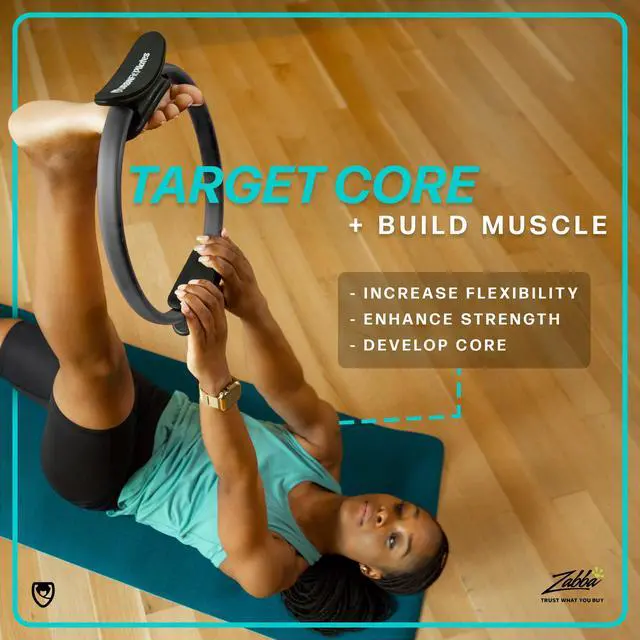 Alt view image 4 of 7 - Pilates Ring - 12" Magic Circle w/Dual Grip, Foam Pads for Inner Thigh Workout, Toning, Fitness & Pelvic Floor Exercise - Yoga Rings w/Bonus Exercise Guide