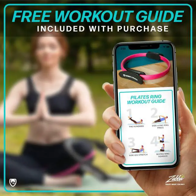 Alt view image 6 of 7 - Pilates Ring - 12" Magic Circle w/Dual Grip, Foam Pads for Inner Thigh Workout, Toning, Fitness & Pelvic Floor Exercise - Yoga Rings w/Bonus Exercise Guide