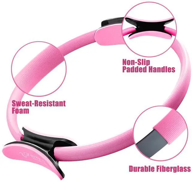 Alt view image 3 of 7 - Pilates Ring Circle - 14 Inch Magic Fitness Circle for Toning Inner & Outer Thighs, Bonus Workout Guide Included