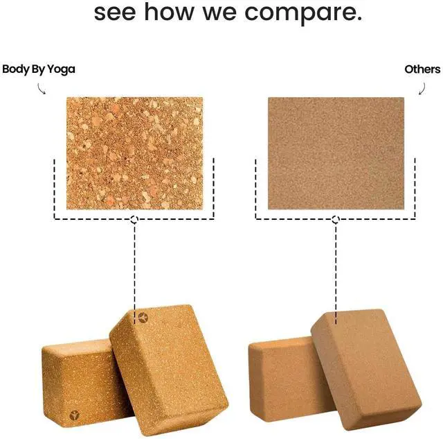 Alt view image 6 of 7 - Blocks 2 Pack High Density Non Slip with Select Cork Grain for Chip-Resistant Durability | Extra Thick 4 for Support & Stability | Natural, Smooth