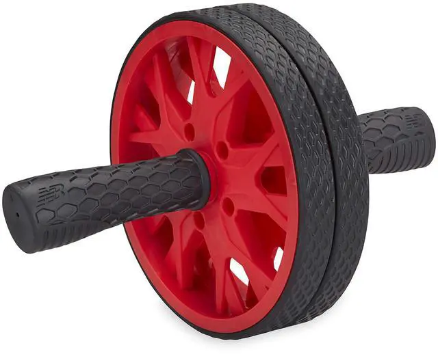 Main image of Ab Wheel - Abdominal Roller Trainer Non Skid Wheels with Sure-Grip Handles, Black/Red