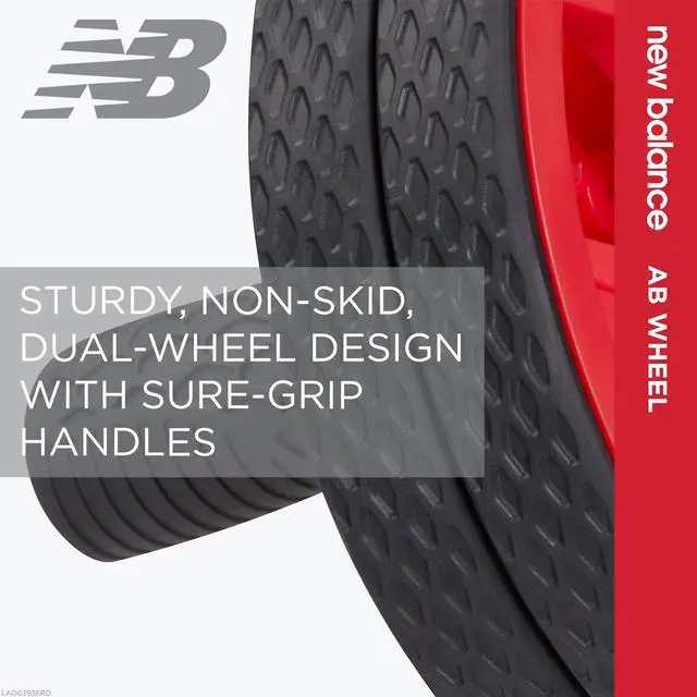 Alt view image 5 of 6 - Ab Wheel - Abdominal Roller Trainer Non Skid Wheels with Sure-Grip Handles, Black/Red