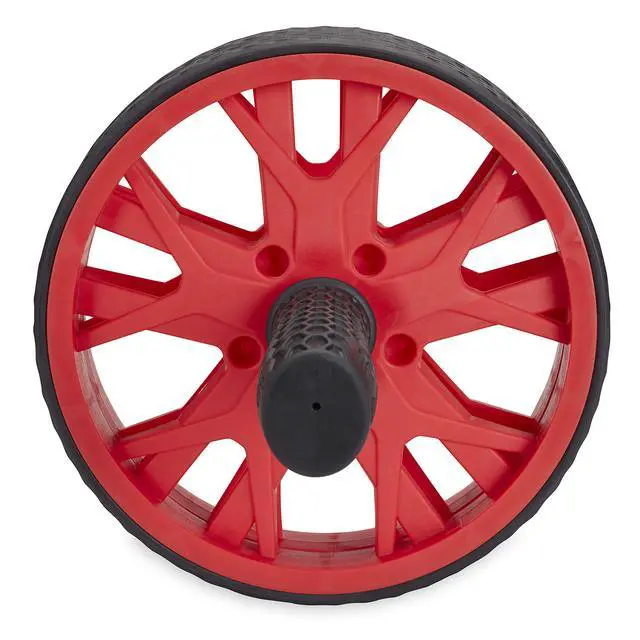 Alt view image 2 of 6 - Ab Wheel - Abdominal Roller Trainer Non Skid Wheels with Sure-Grip Handles, Black/Red