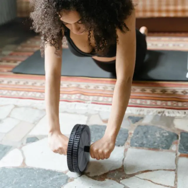 Alt view image 2 of 5 - Daiwa Felicity Core Fitness Dual Ab Wheel Dual-Wheel Ab Roller for Core Strength & Full-Body Workout Strengthens Abs, Obliques, Back, Hips & Glutes Portable Core Trainer for All Fitness Levels
