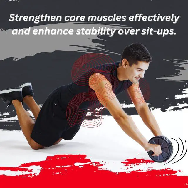Alt view image 4 of 5 - Daiwa Felicity Core Fitness Dual Ab Wheel Dual-Wheel Ab Roller for Core Strength & Full-Body Workout Strengthens Abs, Obliques, Back, Hips & Glutes Portable Core Trainer for All Fitness Levels