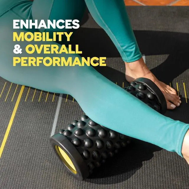 Alt view image 4 of 6 - Training Rev Myofascial Release Roller, Travel Massage Roller for Muscles, 14-Inch Round Foam Roller for Stretching and Post-Workout Recovery