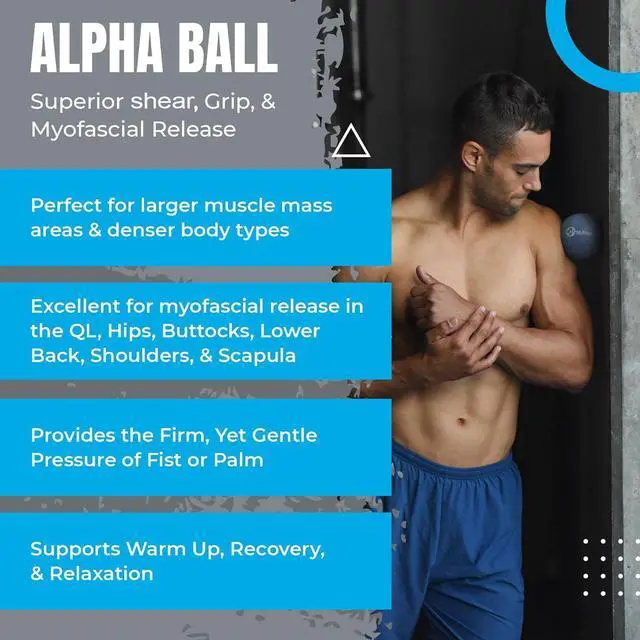Alt view image 2 of 6 - Alpha Ball | Large Therapy Ball | Massage Ball for Myofascial Release, Pain Relief - Back, Shoulders, Hamstrings, Hips, Glutes