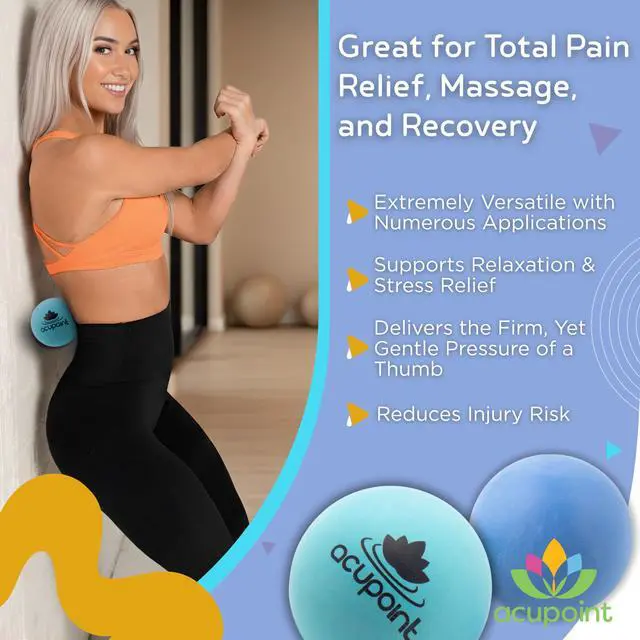 Alt view image 3 of 6 - Massage Therapy Ball Set of 2 - Myofascial Release, Trigger Point & Deep Tissue - Lacrosse Ball for Back, Neck, Foot and Plantar Fasciitis Relief