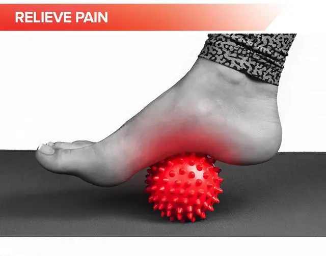 Alt view image 3 of 7 - Spiky Massage Balls for Feet, Back, Hands, Muscles - Firm, Medium and Soft Spiked Massager Rollers for Plantar Fasciitis, Exercise, Neuro-Balance, Physical Therapy, 3-inch