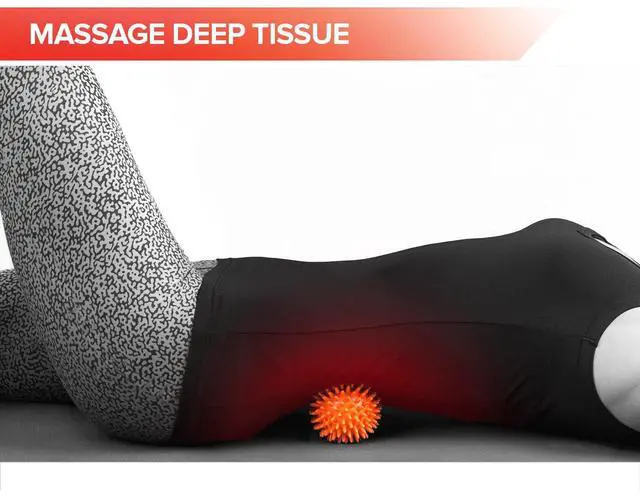 Alt view image 4 of 7 - Spiky Massage Balls for Feet, Back, Hands, Muscles - Firm, Medium and Soft Spiked Massager Rollers for Plantar Fasciitis, Exercise, Neuro-Balance, Physical Therapy, 3-inch