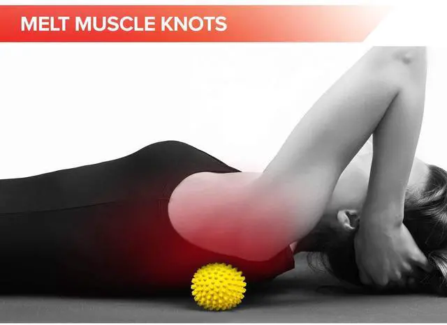 Alt view image 5 of 7 - Spiky Massage Balls for Feet, Back, Hands, Muscles - Firm, Medium and Soft Spiked Massager Rollers for Plantar Fasciitis, Exercise, Neuro-Balance, Physical Therapy, 3-inch