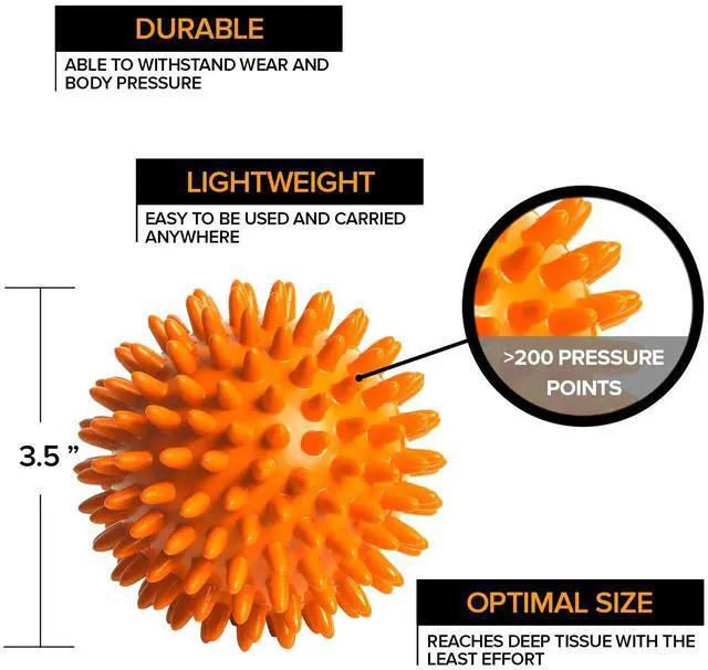 Alt view image 7 of 7 - Spiky Massage Balls for Feet, Back, Hands, Muscles - Firm, Medium and Soft Spiked Massager Rollers for Plantar Fasciitis, Exercise, Neuro-Balance, Physical Therapy, 3-inch