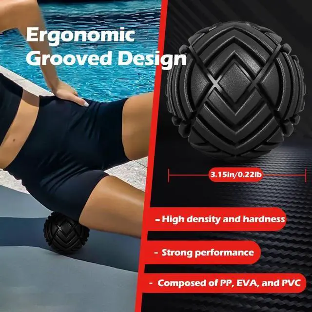 Alt view image 4 of 7 - Fitness Muscle Massage Ball, 3.15in, Therapy Ball for Trigger Point Massage, Trigger Point Ball for Myofascial Release, Mobility Ball for Exercise & Recovery (Blue)