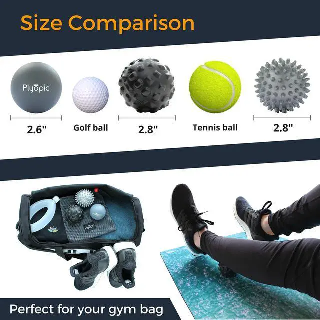 Alt view image 7 of 7 - Massage Ball Set for Deep Tissue Muscle Massage, Myofascial Release, Trigger Points, Mobility, Plantar Fasciitis - Eliminate Muscle Tension & Tightness in Your Back Neck Foot