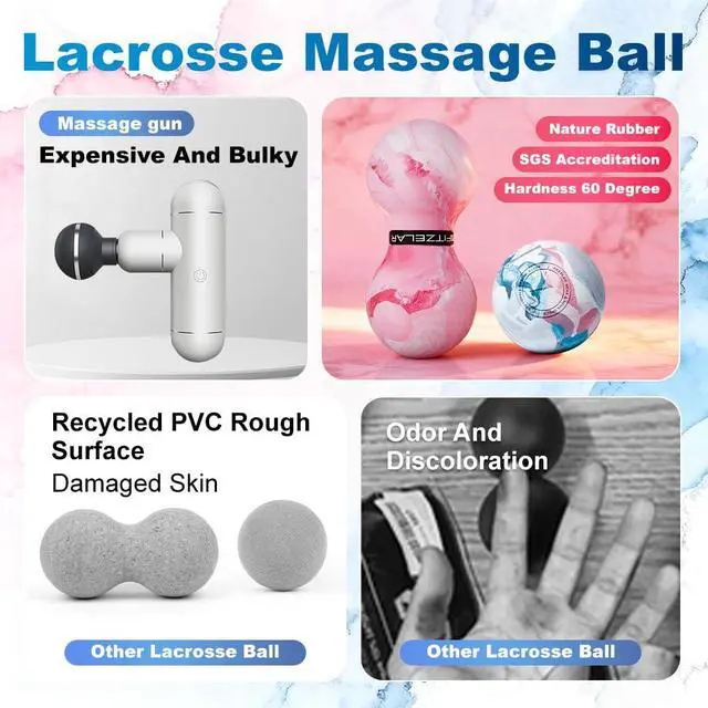 Alt view image 6 of 7 - 2PCS Massage Lacrosse Balls for Myofascial Release, Quality Certification, Massage Deep Tissue for Foot Back Shoulder Feet, Trigger Point Therapy, Relieving Muscle Pain (2 Pieces)