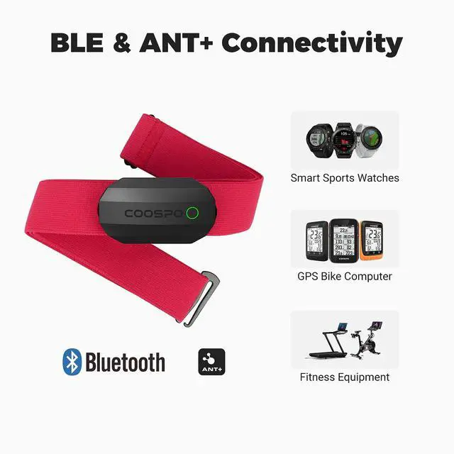 Alt view image 3 of 7 - Bluetooth Heart Rate Monitor Chest Strap H808S, ANT+ BLE HR Monitor Chest, HRM IP67 Waterproof, Use for Running Cycling Gym and Other Sports