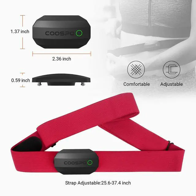 Alt view image 5 of 7 - Bluetooth Heart Rate Monitor Chest Strap H808S, ANT+ BLE HR Monitor Chest, HRM IP67 Waterproof, Use for Running Cycling Gym and Other Sports