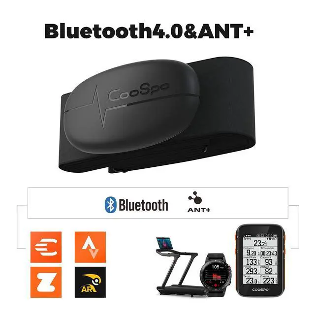 Alt view image 4 of 7 - Heart Rate Monitor Chest Strap, Bluetooth ANT+ Heart Rate Monitor Chest Sensor with 400H Battery, HRM Works with Strava/Wahoo Fitness/Polar Beat/Peloton/DDP Yoga App