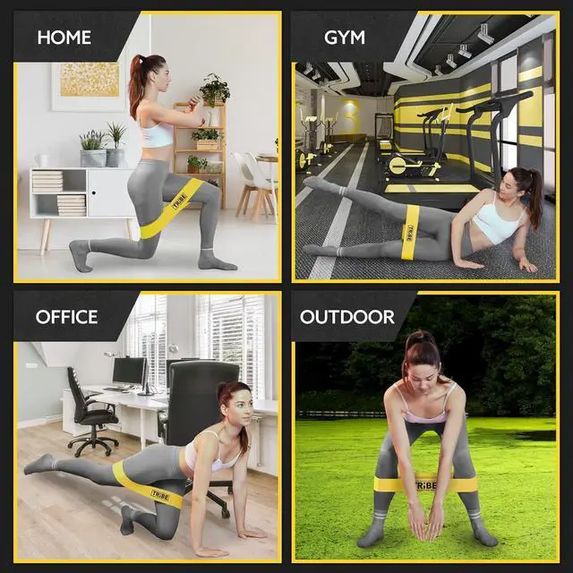 Alt view image 5 of 7 - Fabric Resistance Bands for Working Out - 5 Exercise Bands Set for Legs and Glutes - Booty Bands for Women and Men - Thick Cloth Workout Bands for Physical Therapy, Hip Training