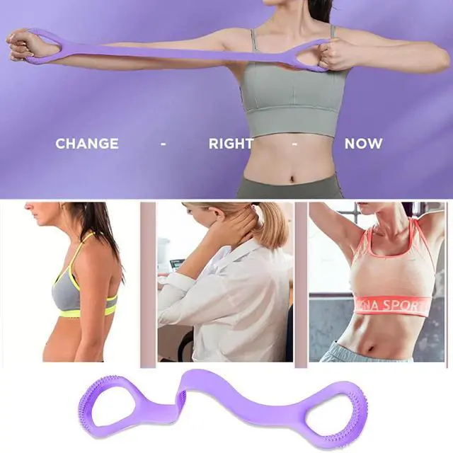 Alt view image 3 of 7 - Figure 8 Fitness Resistance Band, Arm|Back Training Elastic Ropes - Pure Barre Workout Chest Arm and Shoulder Stretch Bands Exercise Equipment for Physical Therapy,Yoga,Pilates, Stretching
