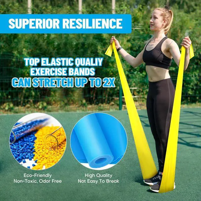 Alt view image 2 of 6 - Resistance Bands, Professional Exercise Bands, Physical Therapy Bands for Strength Training, Yoga, Pilates, Stretching, Recovery, Stretch Elastic Band for Working Out, Workout Bands for Home Gym