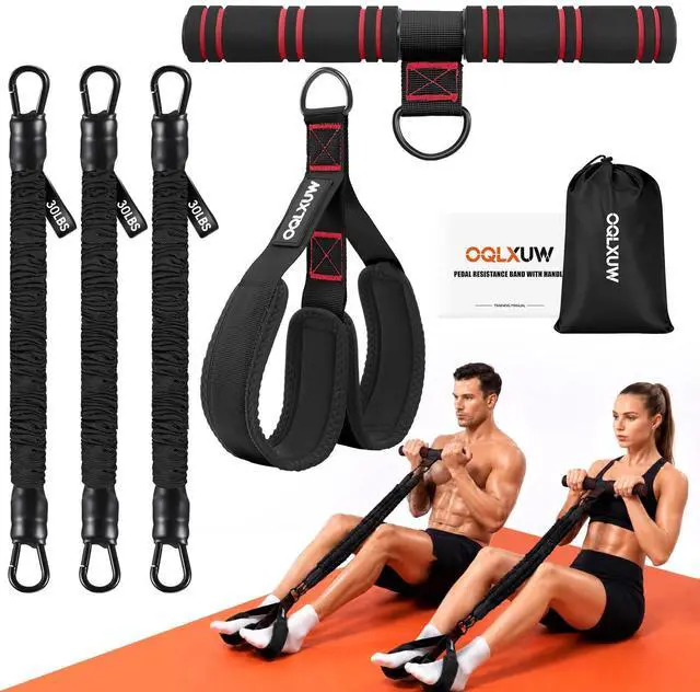 Main image of Upgraded Multifunction Pedal Resistance Band with Handle, Adjustable Foot Pedal Resistance Bands for Core, Arms, Legs, Full Body Strength, Portable Home Gym Workout Equipment for Men & Women