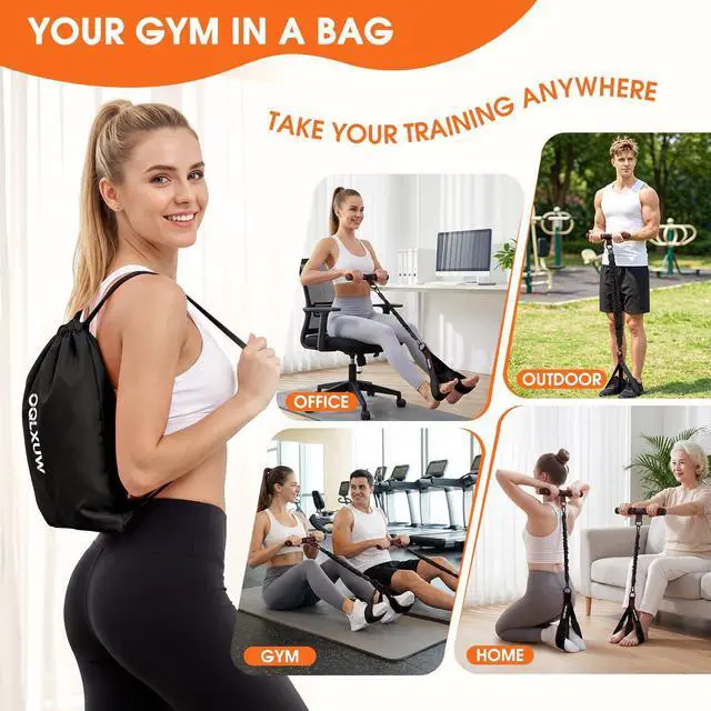 Alt view image 7 of 7 - Upgraded Multifunction Pedal Resistance Band with Handle, Adjustable Foot Pedal Resistance Bands for Core, Arms, Legs, Full Body Strength, Portable Home Gym Workout Equipment for Men & Women