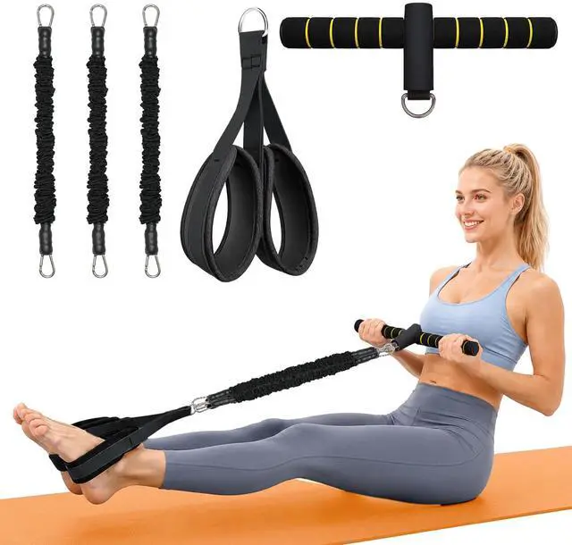 Main image of Upgraded Pedal Resistance Bands with Handle, 3 Heavy Tube Adjustable Exercise Band Set Ideal for Women and Men, Sit Up Exercise Equipment for Abdomen, Waist, Arm, Core/ABS, Leg, Physical Therapy