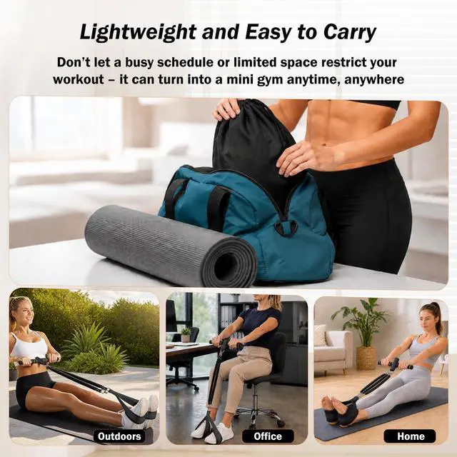 Alt view image 6 of 7 - Upgraded Pedal Resistance Bands with Handle, 3 Heavy Tube Adjustable Exercise Band Set Ideal for Women and Men, Sit Up Exercise Equipment for Abdomen, Waist, Arm, Core/ABS, Leg, Physical Therapy
