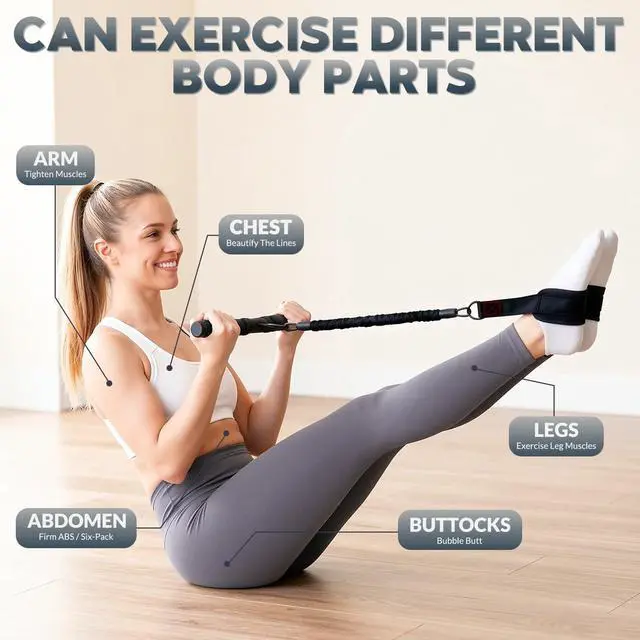 Alt view image 3 of 7 - Upgraded Multifunction Pedal Resistance Band with Handle, 3 Tube Adjustable Resistance Bands, Full Body Fitness Exercise Equipment for Abdomen, Waist, Arm, Core/ABS, Leg, Physical Therapy (Black)