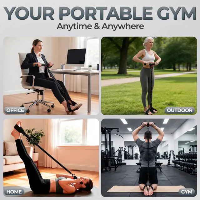 Alt view image 6 of 7 - Upgraded Multifunction Pedal Resistance Band with Handle, 3 Tube Adjustable Resistance Bands, Full Body Fitness Exercise Equipment for Abdomen, Waist, Arm, Core/ABS, Leg, Physical Therapy (Black)